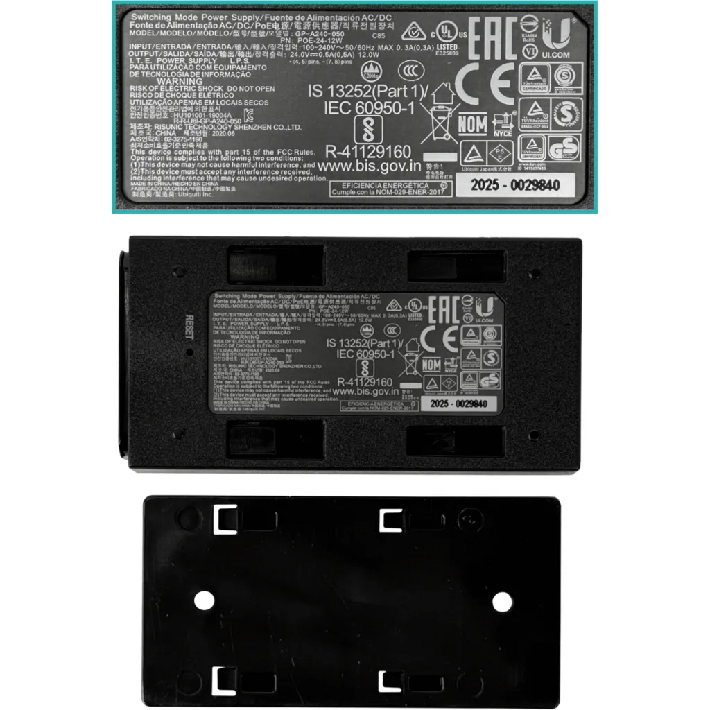 Inyector PoE Ubiquiti POE-24-12W, 24V DC, 12W, Protección ESD, Requiere Cable C5