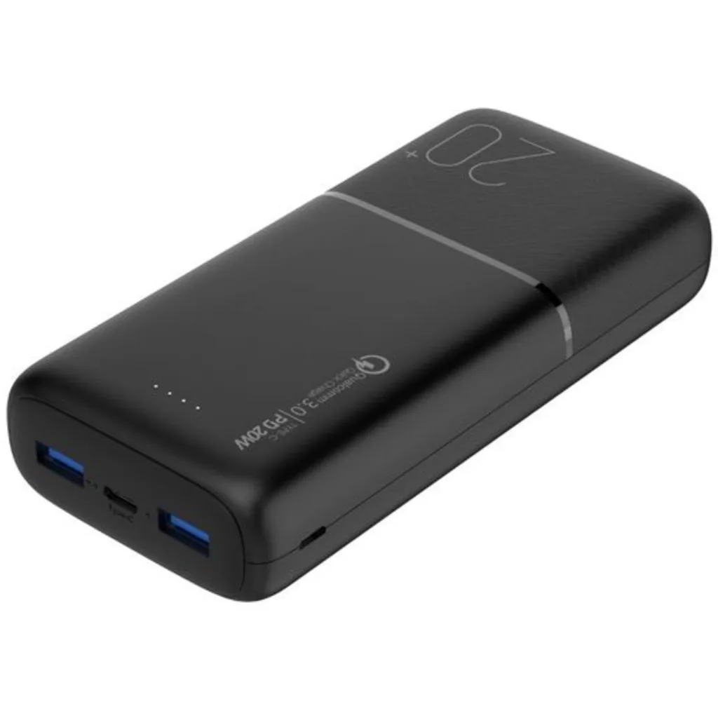 Power Bank DUSTED Carga Rapida PD-QC3.0 de 20W 20.000 mAh Color negro