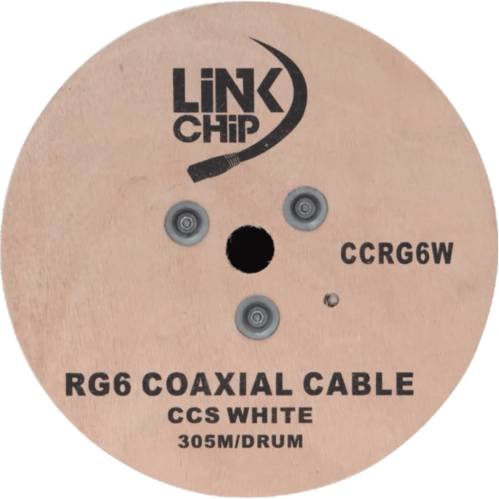 RG6 Blanco 305mts Carrete RG-6 Cable Coaxial 75ohm Aleacion-CCS