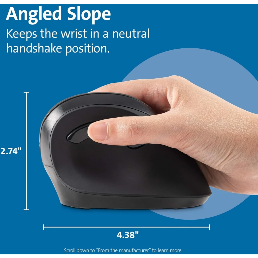 Imagen 1 de Mouse Ergonómico Inalámbrico Kensington Vertical Óptico 2400dpi 6 Botones Negro