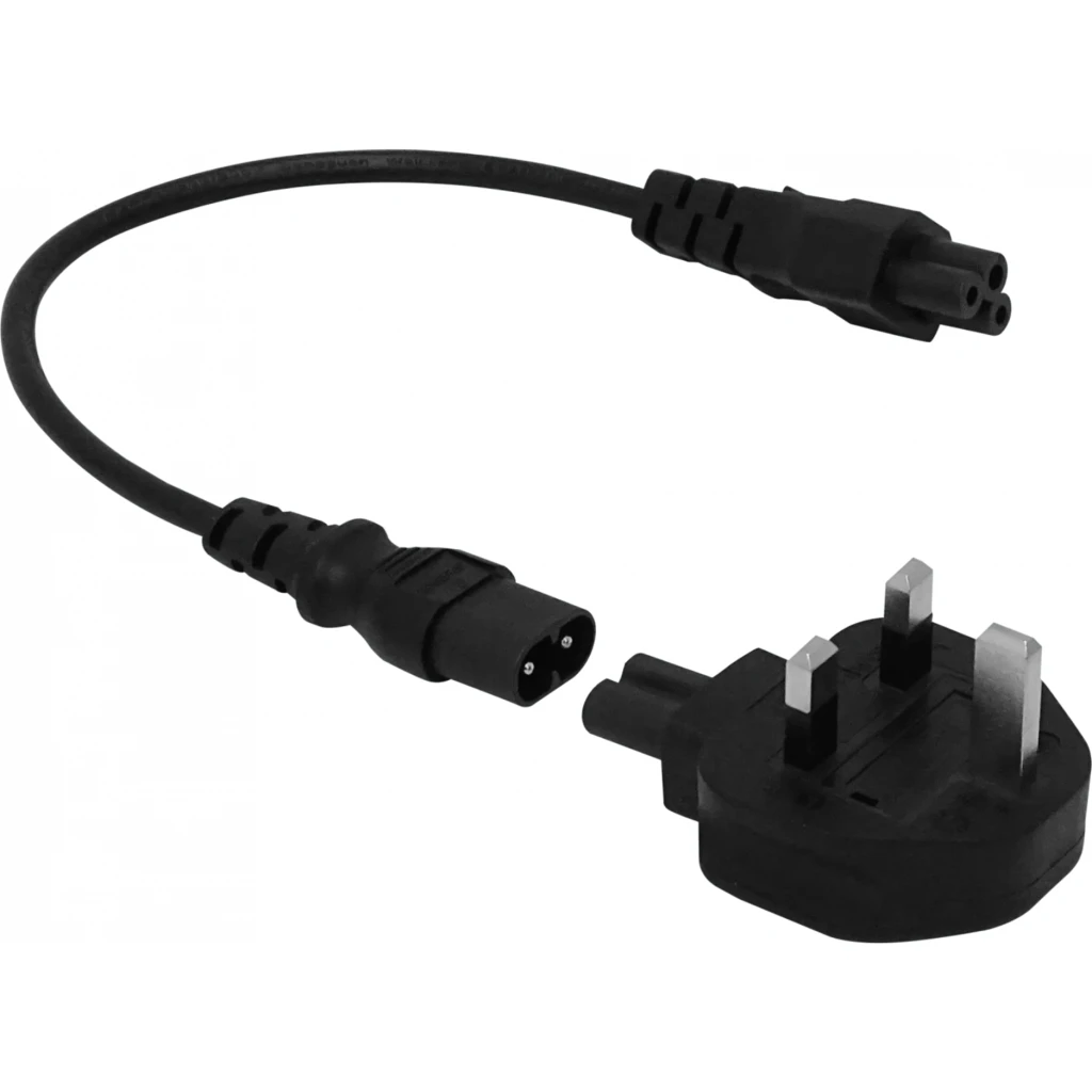 Imagen 1 de UK-Macho/C7-Hembra + Cable Trebol-C5-Hembra C7-Macho 0,3mt 30cm