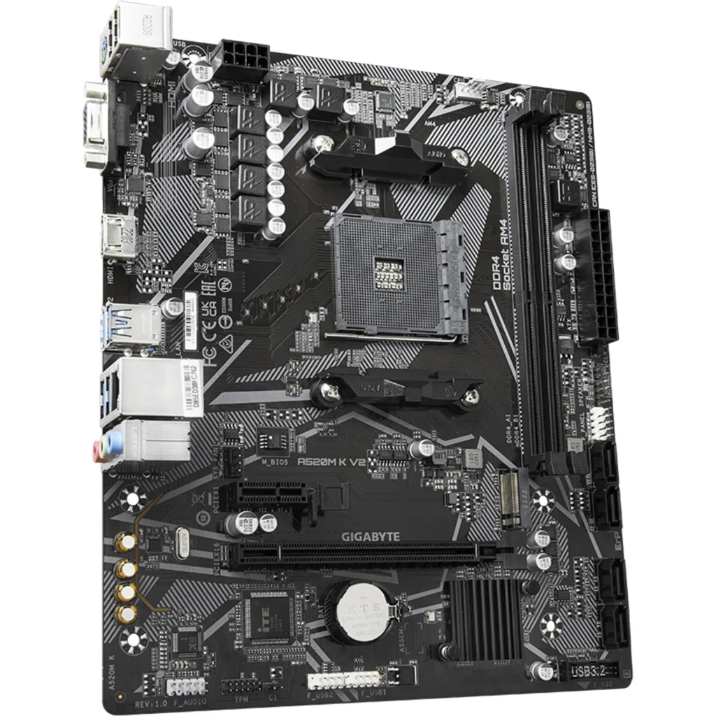 Imagen 2 de Tarjeta Madre Gigabyte A520M K V2 AMD AM4 2*DDR4 M.2 HDMI VGA USB3.2 PS/2