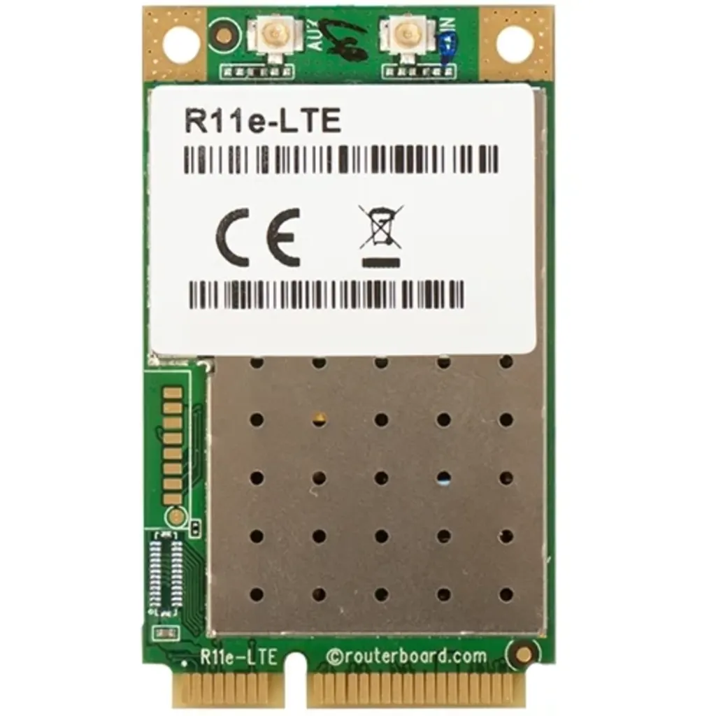 Tarjeta mini PCIe Mikrotik 2G/3G/4G/LTE, 2x Conectores u.Fl 