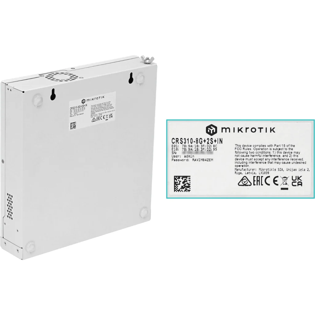 Imagen 6 de Switch MikroTik CRS310-8G+2S+IN 8x 2.5G + 2x SFP+ 10G USB Rack RouterOS L5