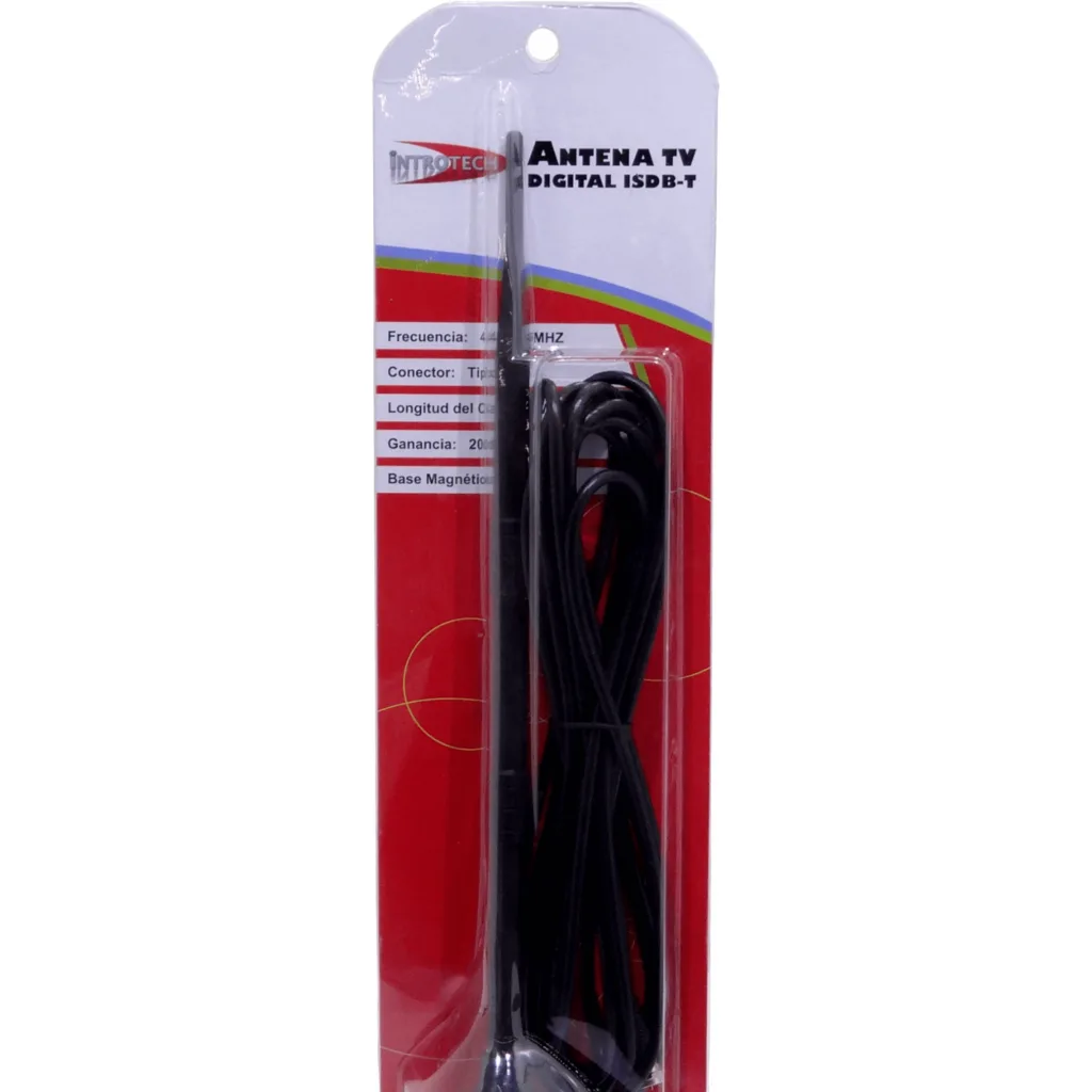 Imagen 1 de INTROTECH Ganancia20 Antena TV-Digital 447-855MHz BaseMagnetica F-M-5m