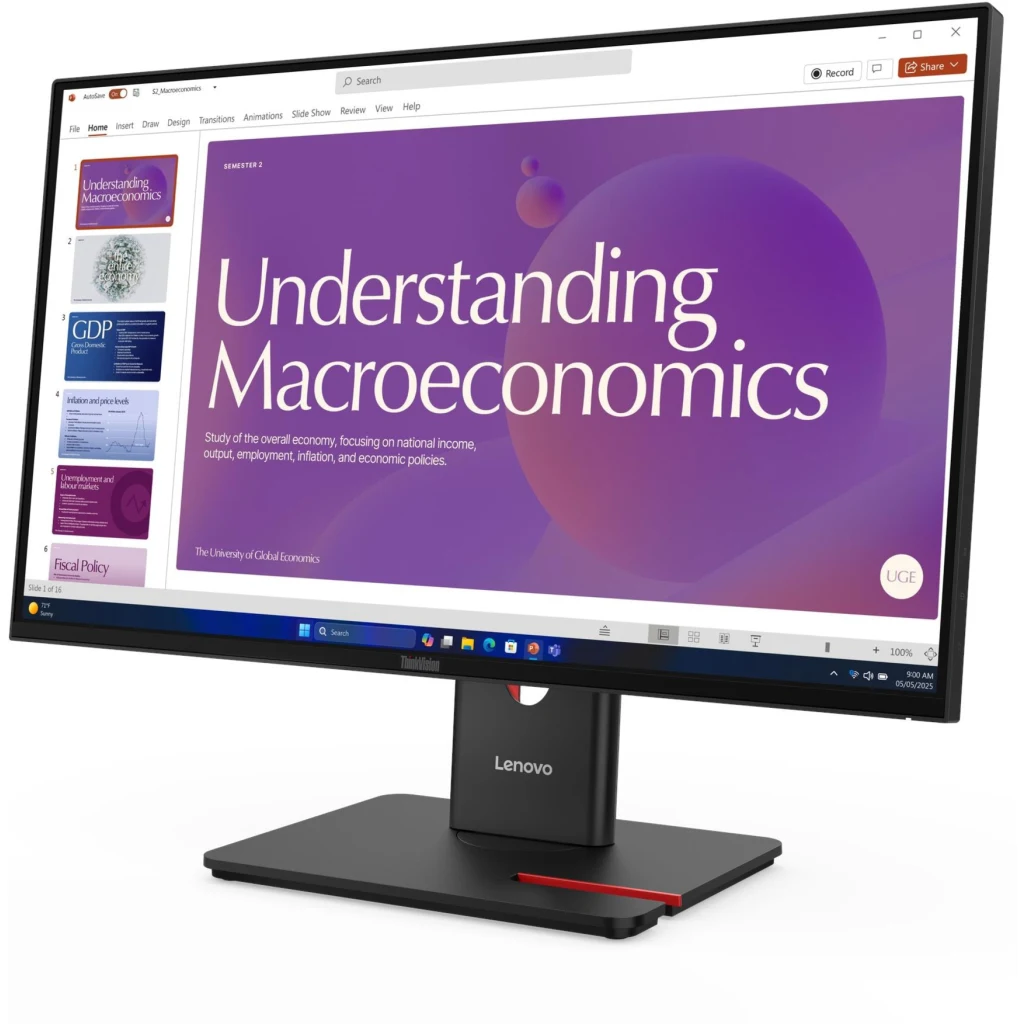 Imagen 1 de Monitor Lenovo ThinkVision T24D-40 23.8" FHD 1920*1080 DP HDMI USB-C/A LAN 120Hz