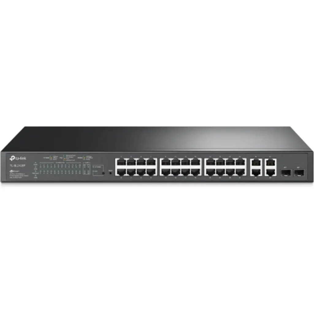Switch Smart TP-Link TL-SL2428P, JetStream de 24x PoE + 10/100Mbps + 4x Gigabit