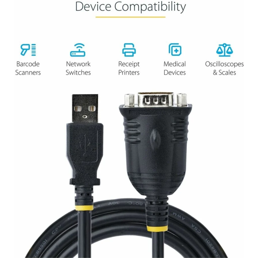 Imagen 10 de Cable Adaptador USB a Serial RS232 1mt 3ft para PLC/Impresora/Escáner - StarTech