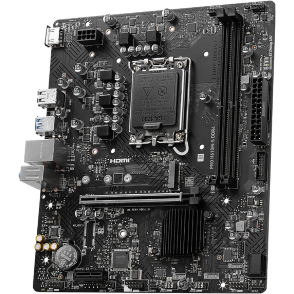 Imagen 2 de Tarjeta Madre MSI PRO H610M-S DDR4 LGA1700 14°G 2*DDR4 M.2 HDMI USB3.2/2.0 mATX