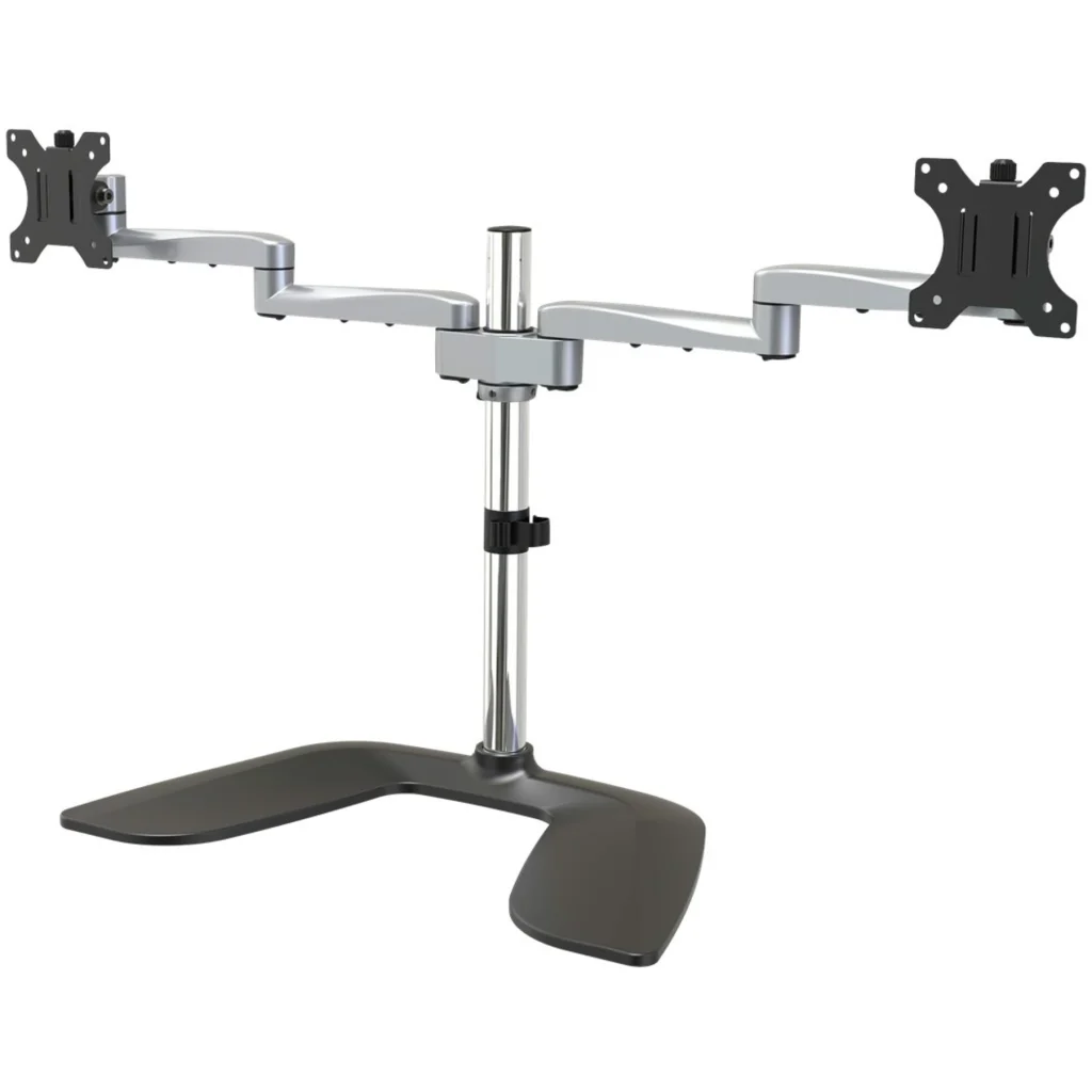 Imagen 6 de StarTech.com Brazo de Soporte VESA Articulado para 2 Monitores de hasta 32 Pulgadas - de Acero y Aluminio - Base para 2 monitores - plástico, aluminio, acero - negro, plata - tamaño de pantalla: 32" - escritorio