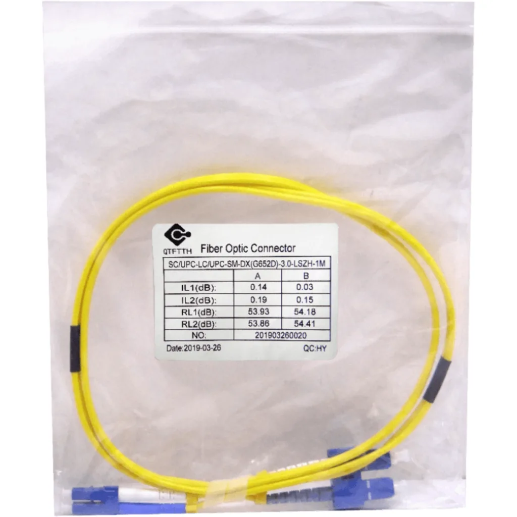 Imagen 2 de 1mt LC-SC/UPC MonoModo SM Duplex Jumper Cable Fibra 9/125um 3mm