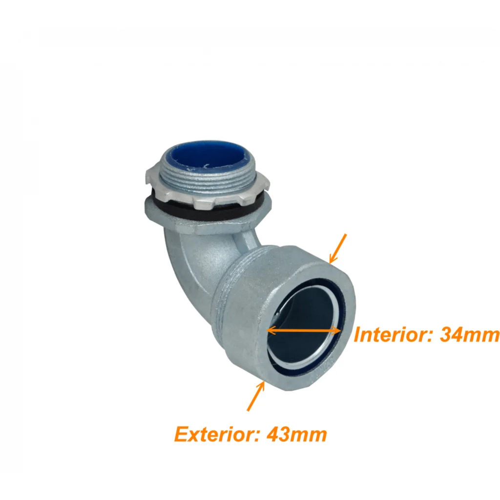 Imagen 2 de Metalico 32mm Codo Prensa Estopa para Flexible Aislacion IP65