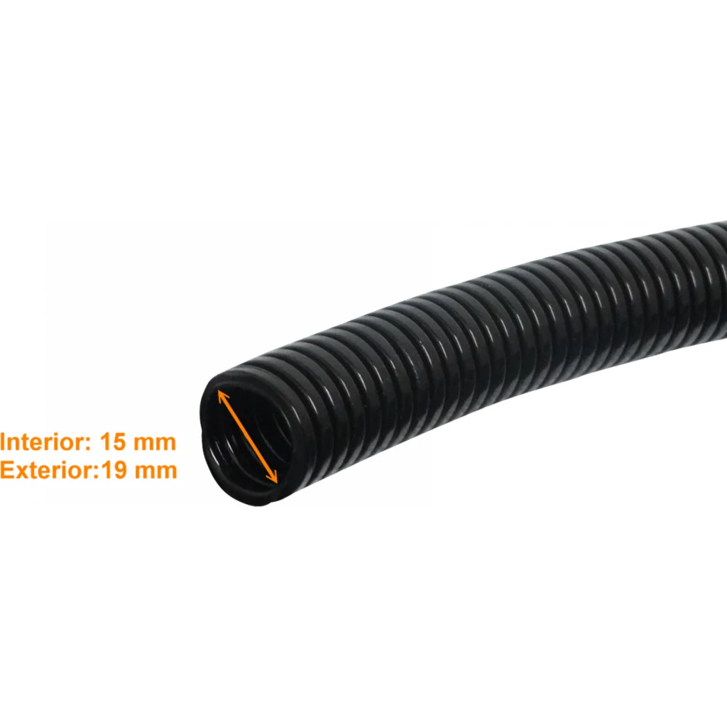 Imagen 1 de 19mm Rollo-100mts 15mm-in Conduit Flexible Plastico Corrugado Negro PA