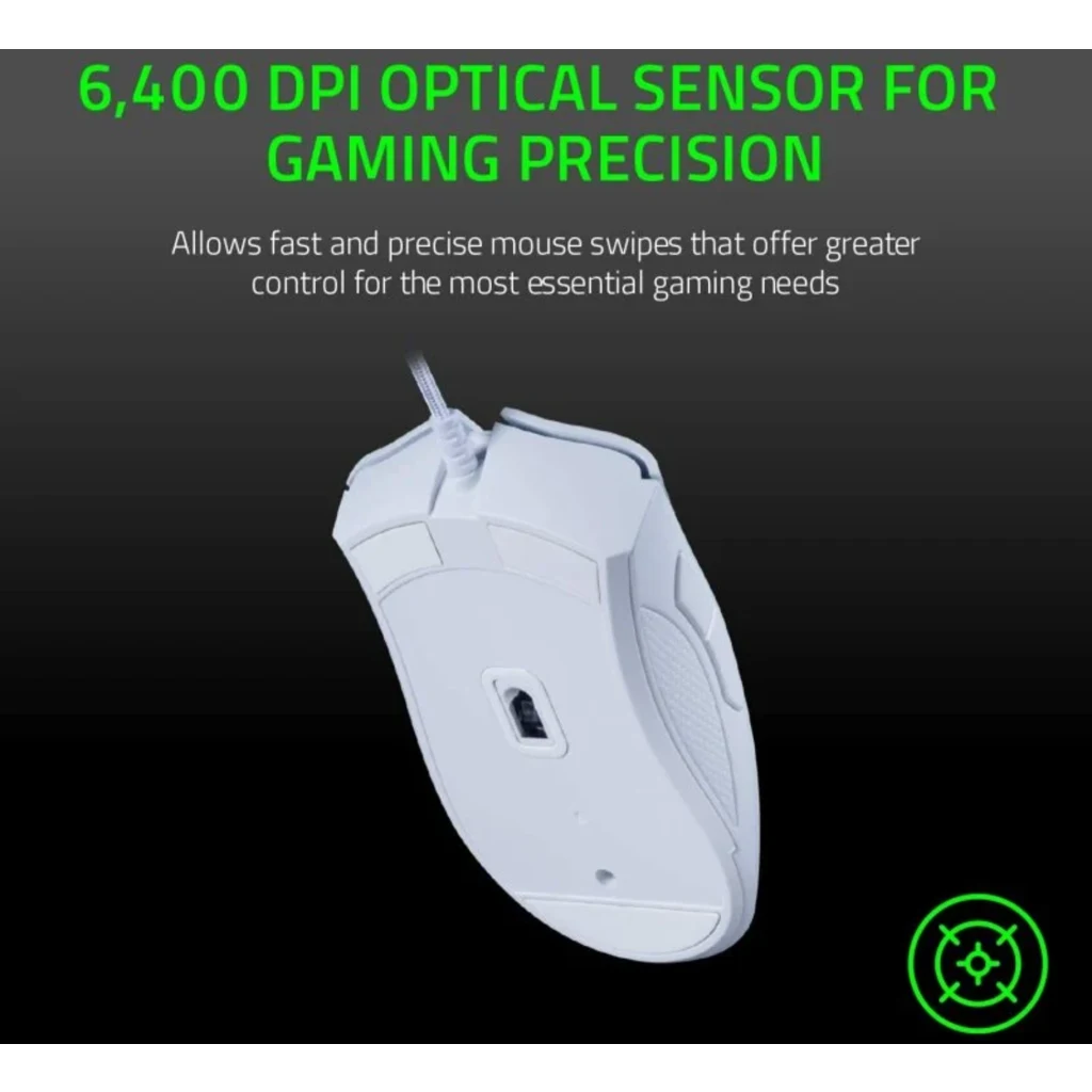 Imagen 5 de Mouse Gamer Alámbrico Razer DeathAdder Essential Ergo Óptico 6400 DPI  Blanco