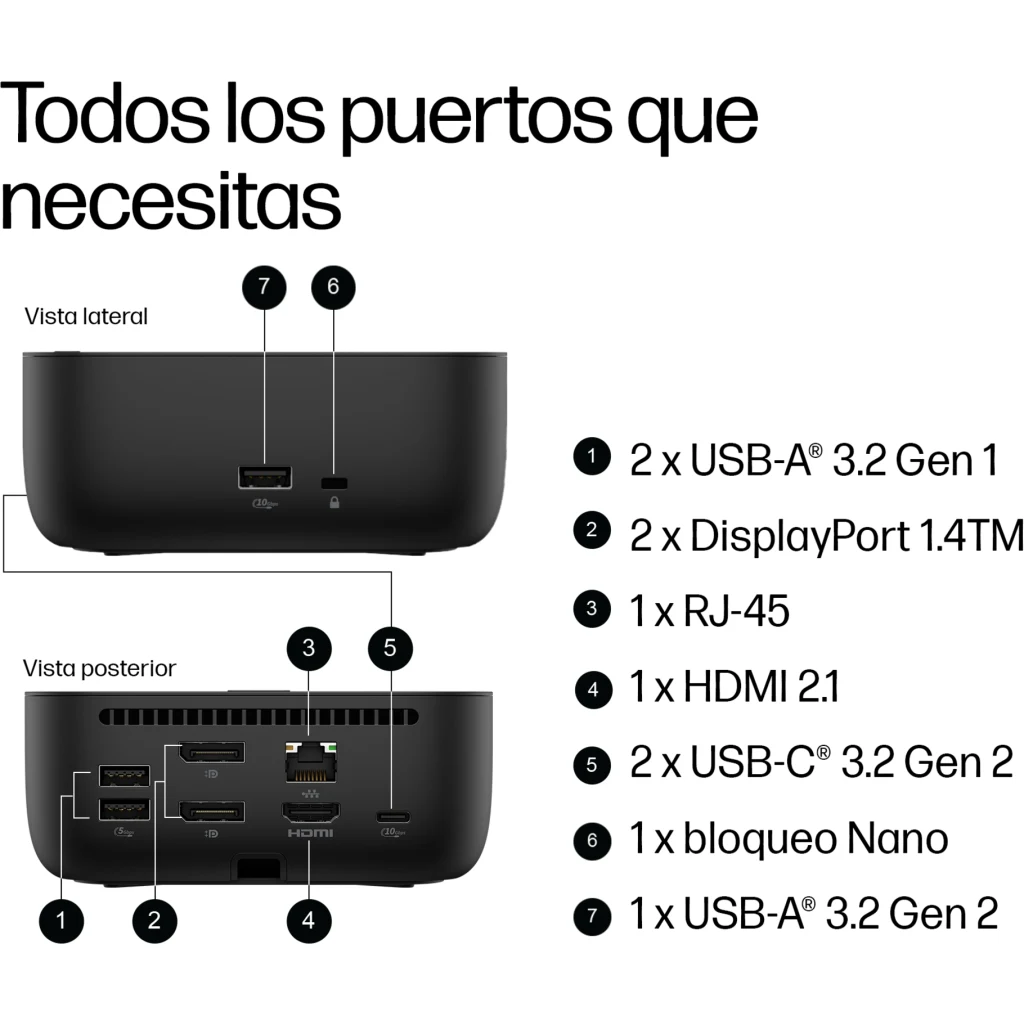 Imagen 2 de HP - Docking - USB-C de 100 W G6 - 3YW