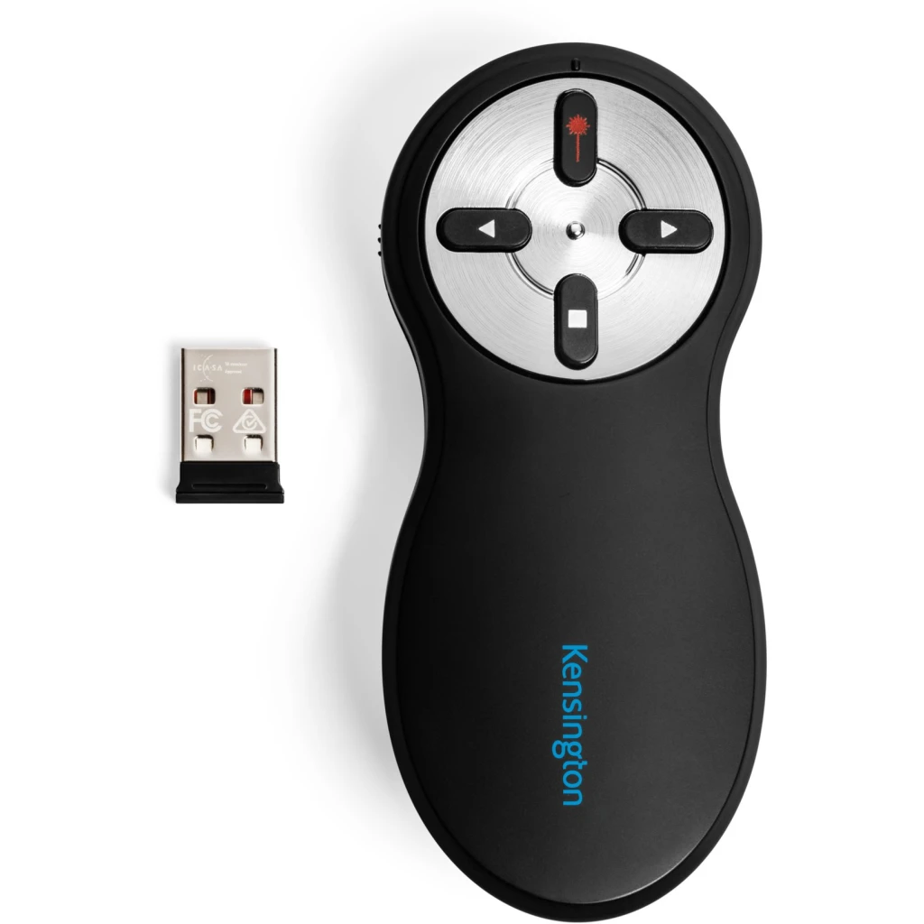 Presentador Inalambrico Kensington Laser 2.4Ghz 20mts control 4 botones USB