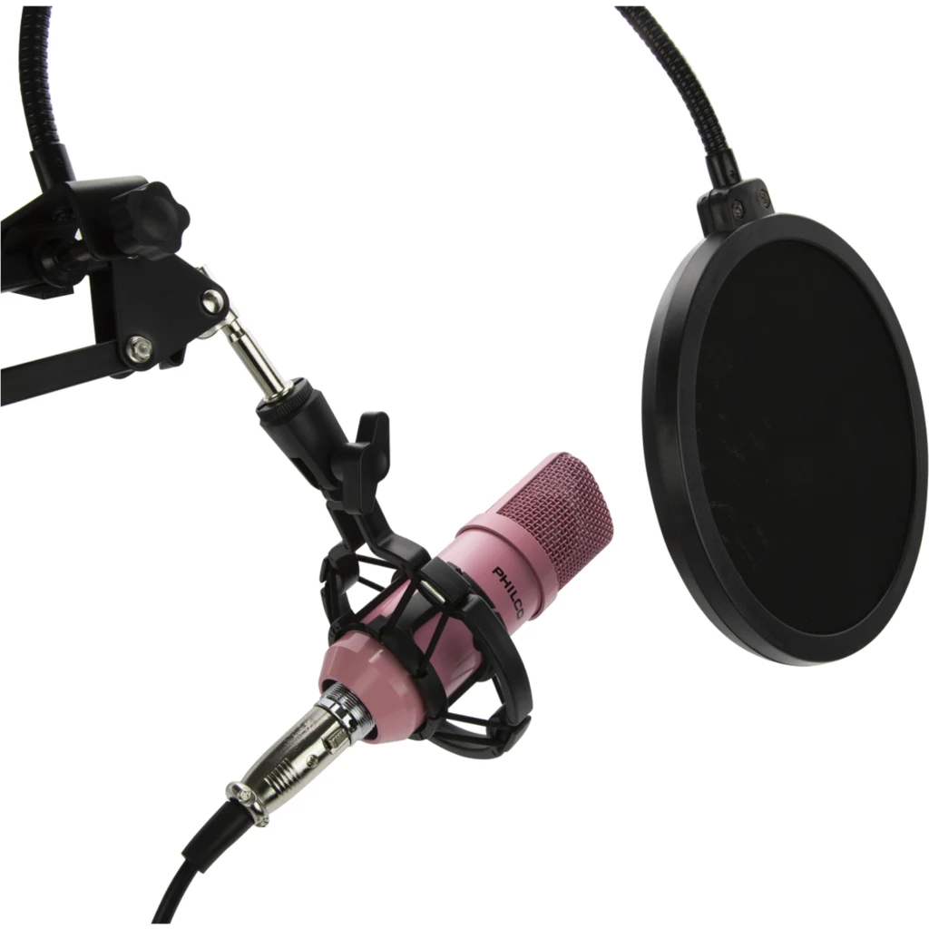 Imagen 4 de KIT STUDIO MICROPH C/SOP/POP/STAND/USB SOUND CARD ROSADO