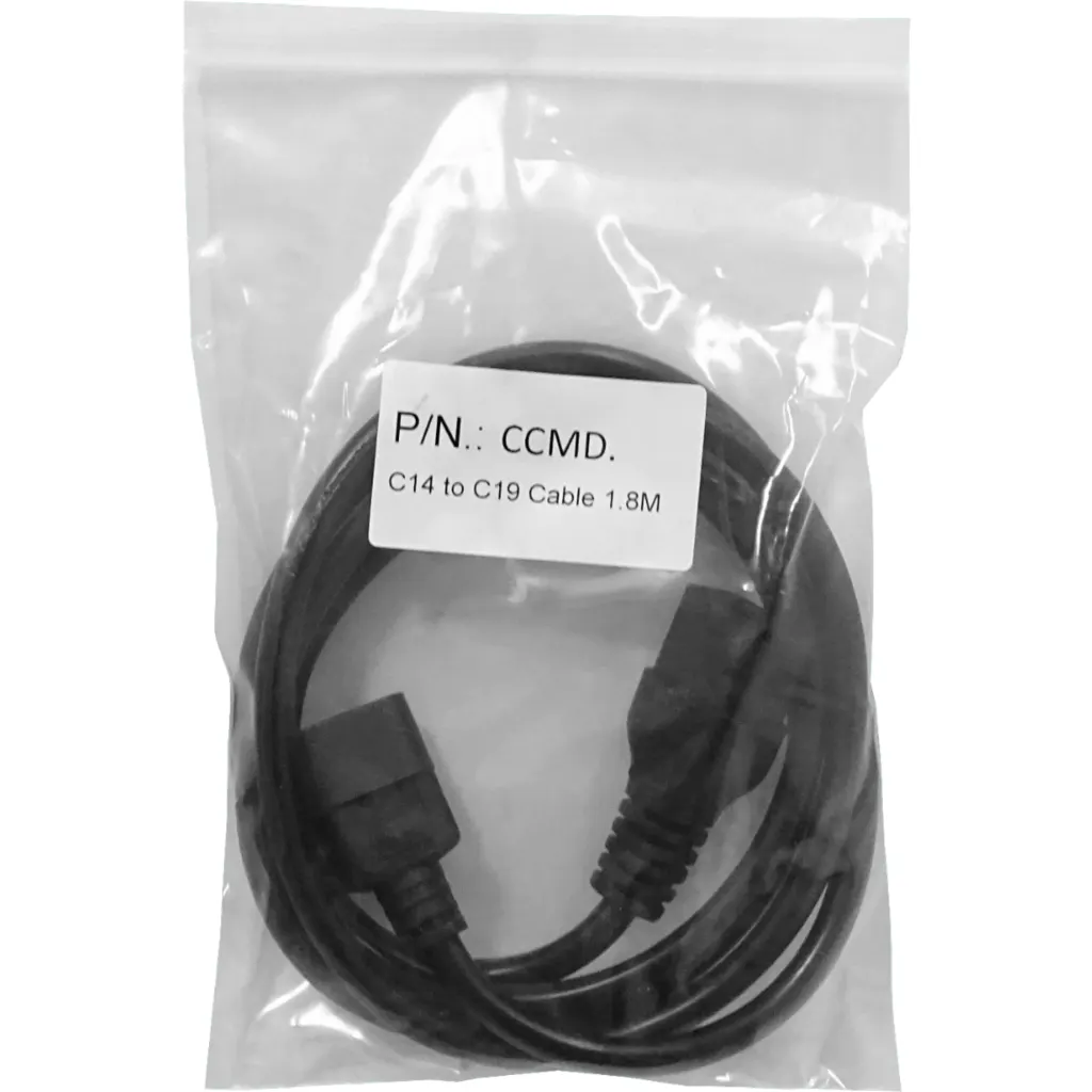 Negro C14-Macho C19-Hembra Cable de Poder 10A 3x1.5mm2 1,5-1,8mt