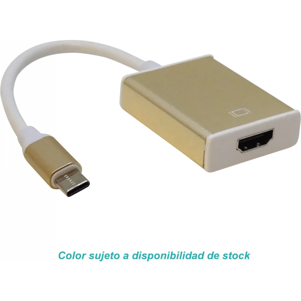 Imagen 1 de Adaptador USB-C 3.1 Macho a HDMI v1.4 Hembra 1080p Cable 12cm solo Pc Blanco