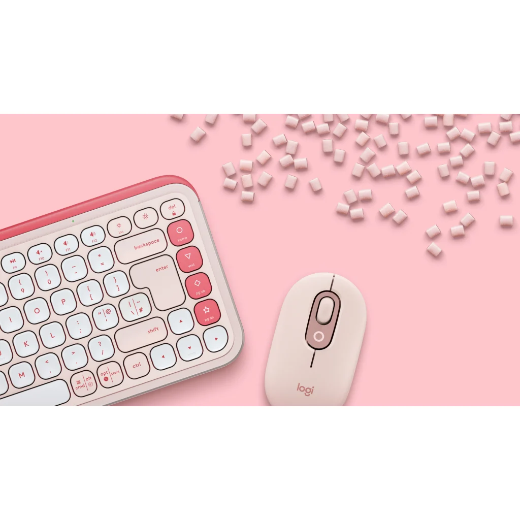 Imagen 5 de Kit Teclado Mouse Logitech Pop Icon Conectividad Inalámbrica BT Rosado/Blanco
