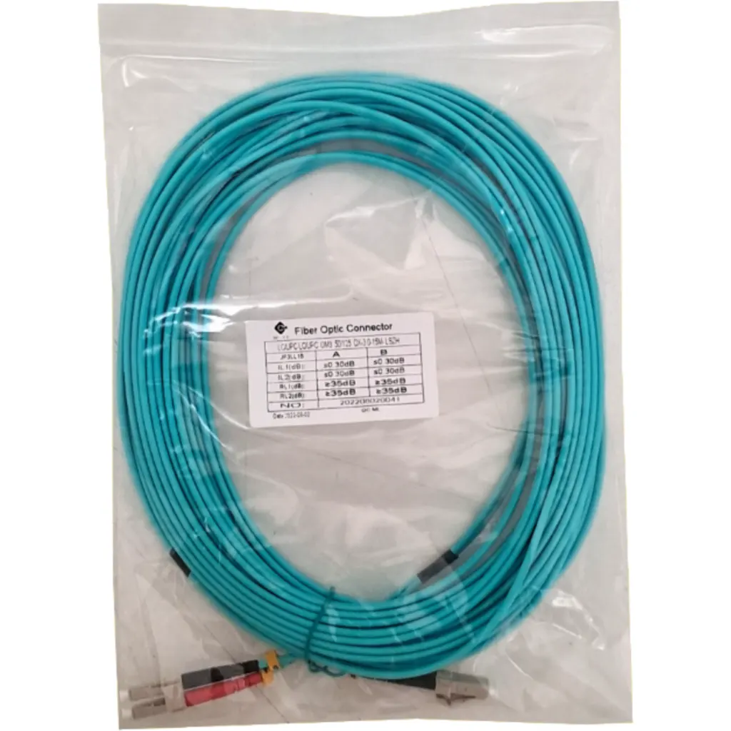 15mt LC-LC OM3 MultiModo MM Duplex Jumper Fibra 3.0mm 50/125um LSZH