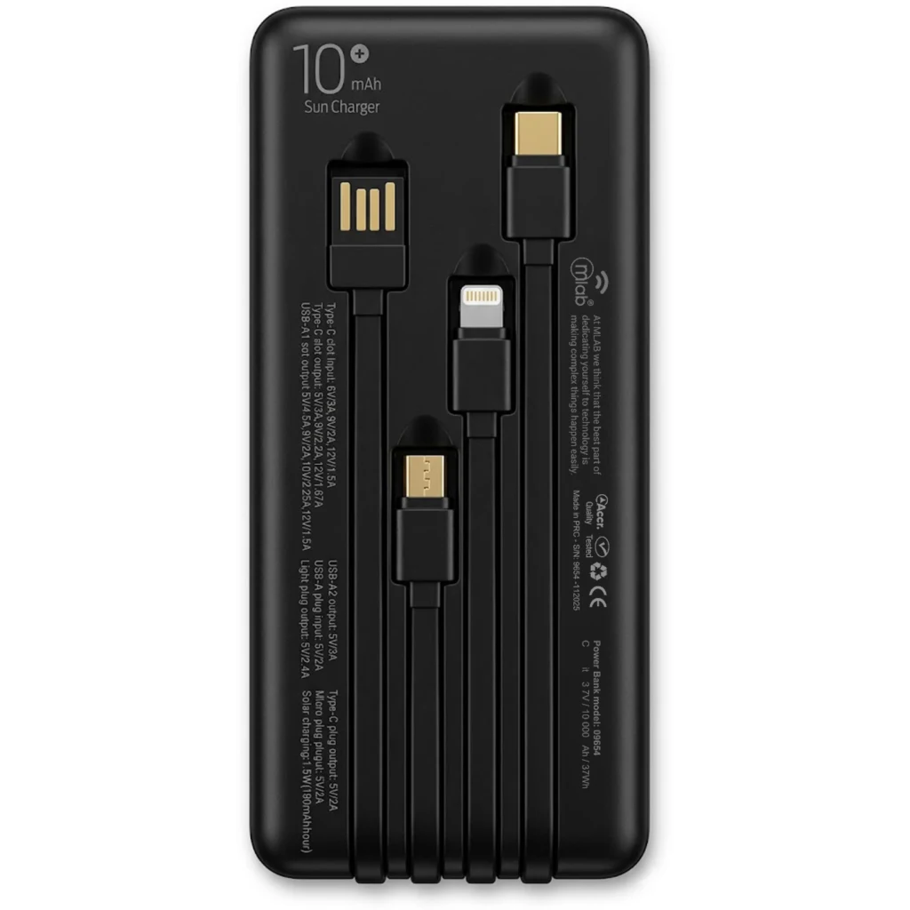 Imagen 4 de MLAB POWERBANK RAPIDO SOLAR  10.000mAh / 22.5W  CARGADOR PORTATIL SUN CHARGER
