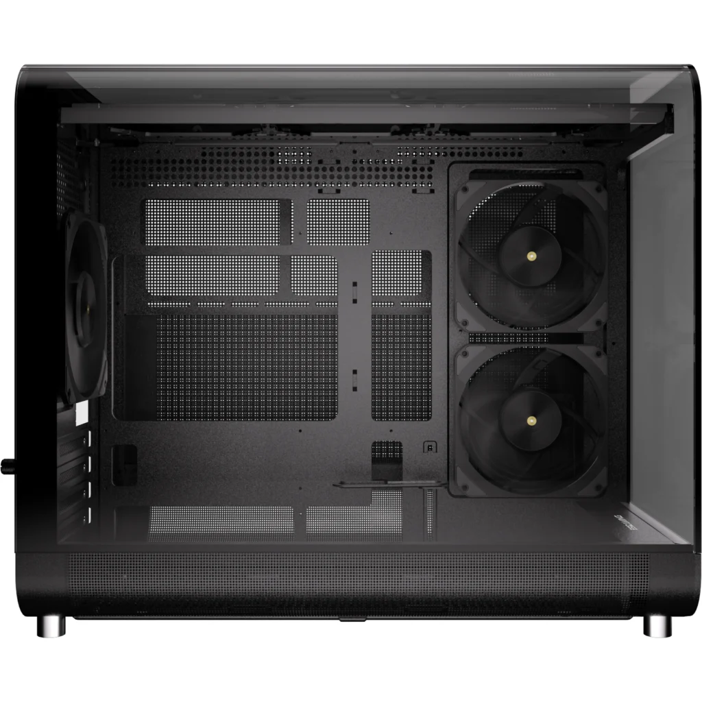 Imagen 2 de GABINETE GAMER ESGAMING MATX AIRCRAFT 007 NEGRO 6 FAN, 2 BASE, 3 ABAJO, 1 TRASERO ARGB, SIN FUENTE