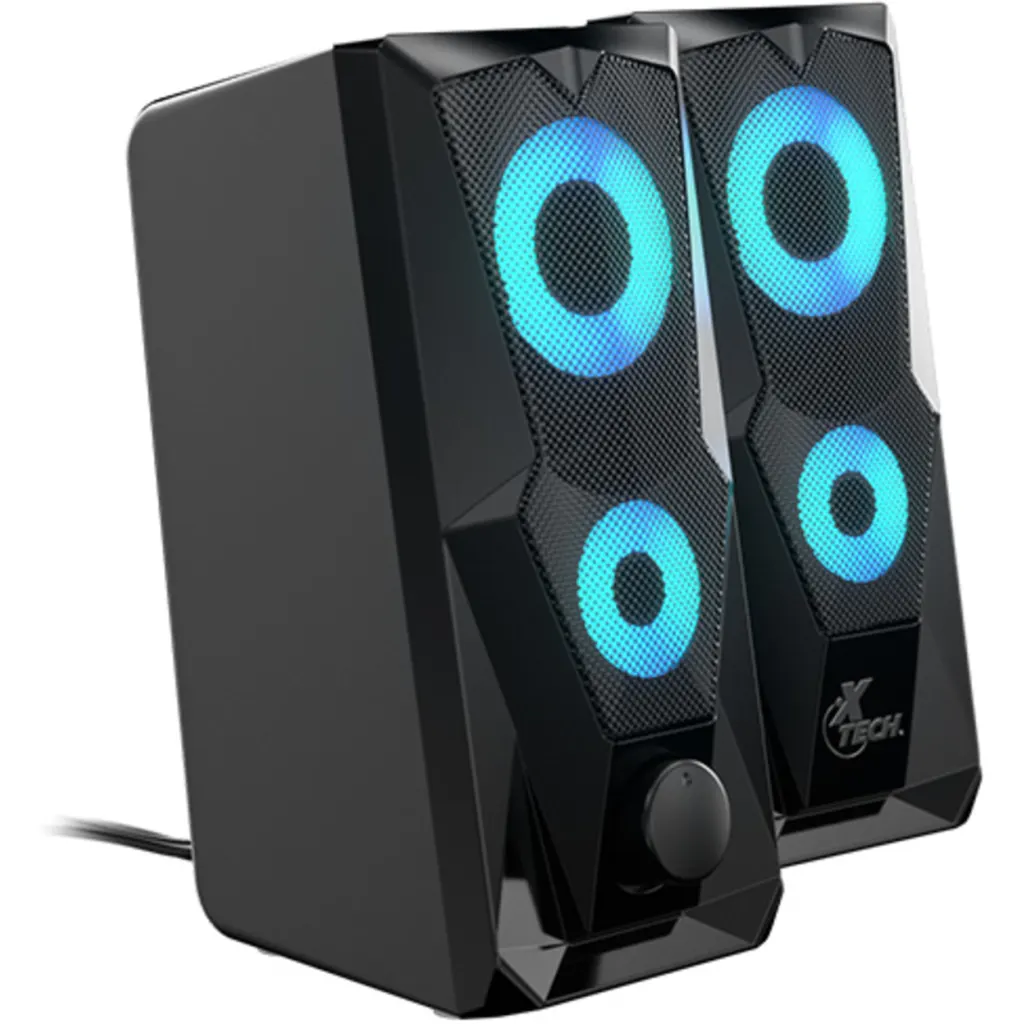 Imagen 2 de Parlantes Multimedia X-Tech XTX-131 6W Conexion 3.5 mm y USB con Luces LED