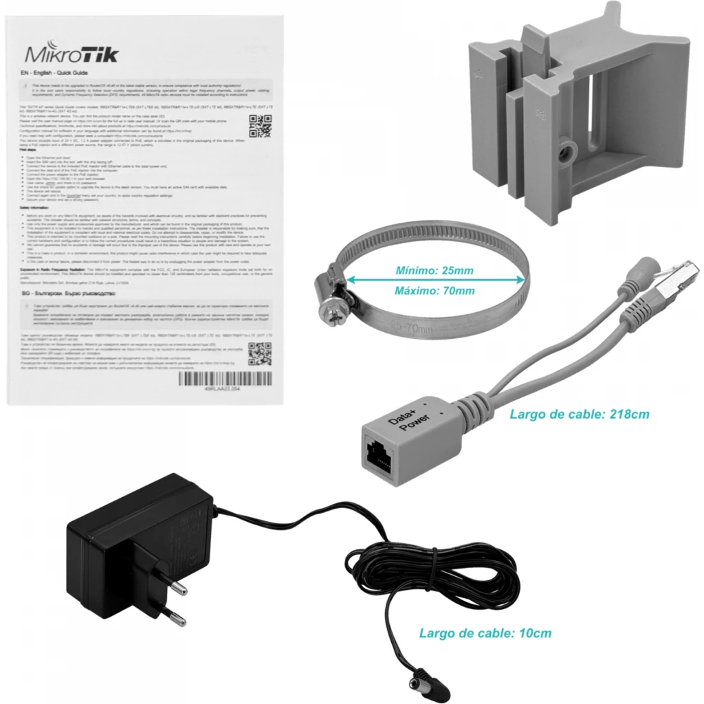 Imagen 4 de MIKROTIK CAT6 9DBI 300/50MBPS 3G 4G LTE 2-SIM 60º 2-100(AF) L3 NO-WIFI