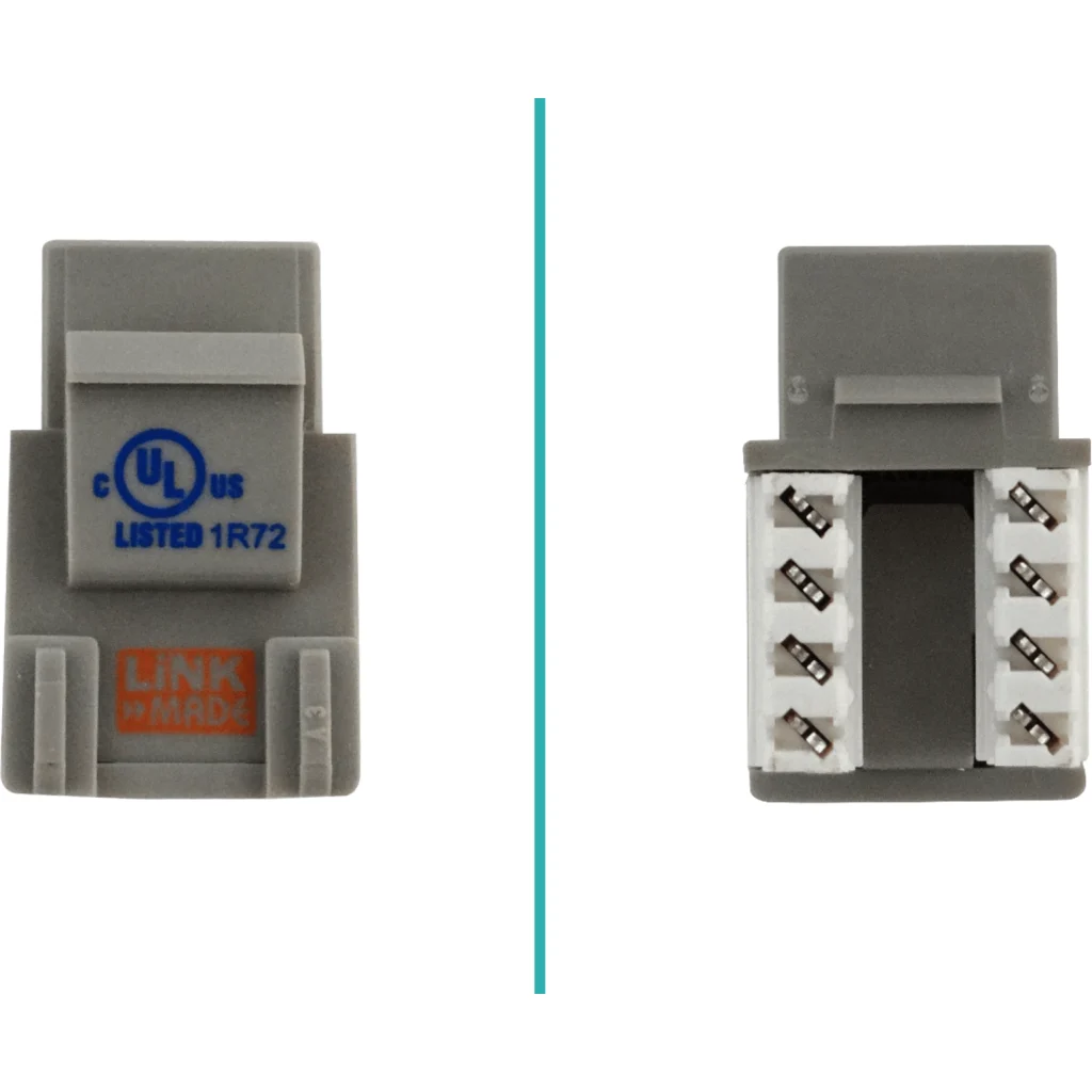 Conector RJ-45 Hembra Punchable Keystone  Gris Cat5E U/UTP - Linkmade