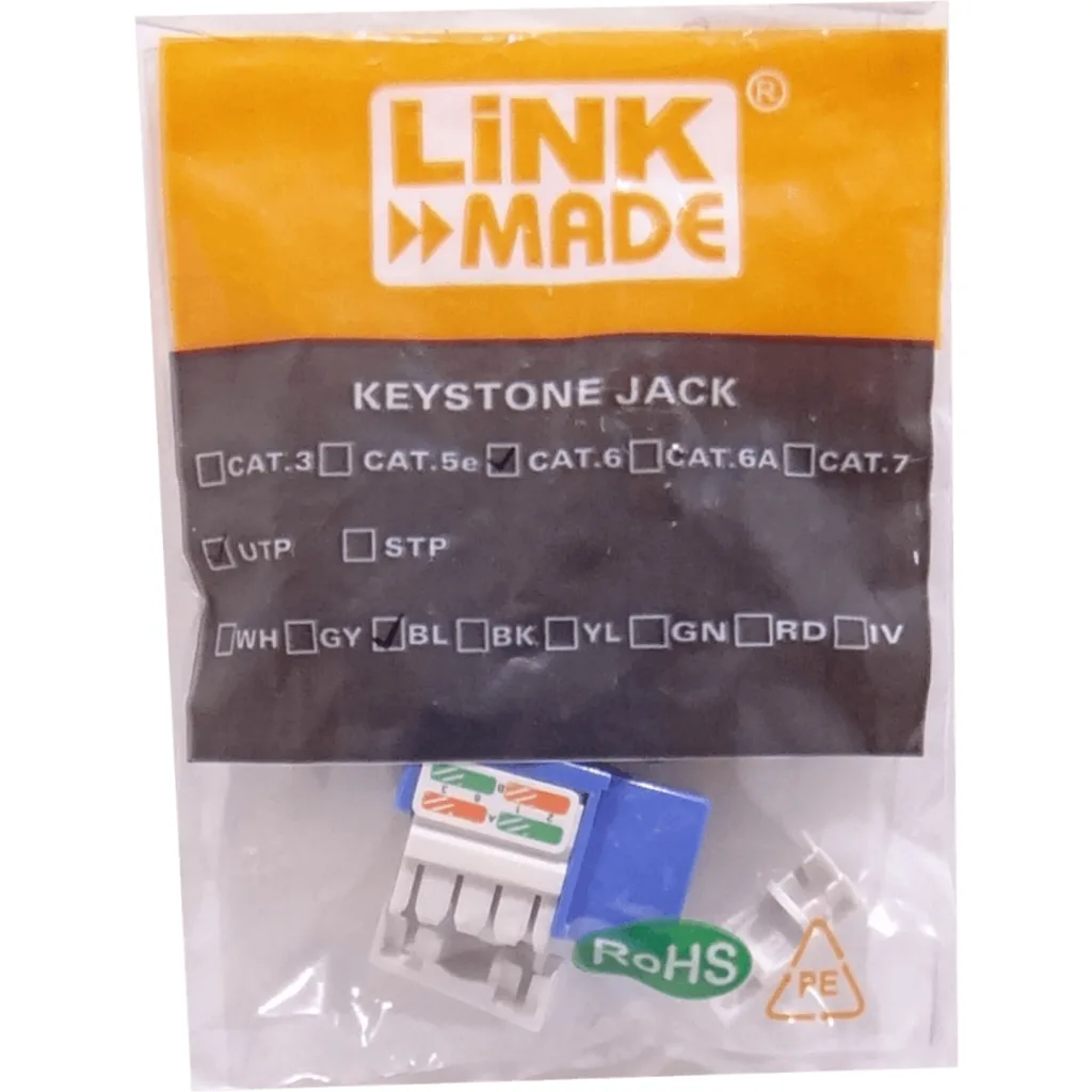 Conector Hembra RJ45 LINKMADE Cat6 U/UTP Punchable