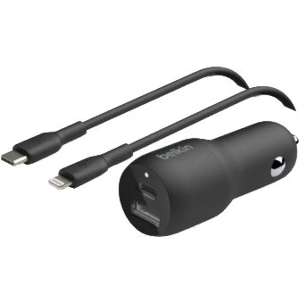 Imagen 4 de Belkin Dual Car Charger - Adaptador de corriente para el coche - 37 vatios - PD 3.0 - 2 conectores de salida (USB, 24 pin USB-C)
