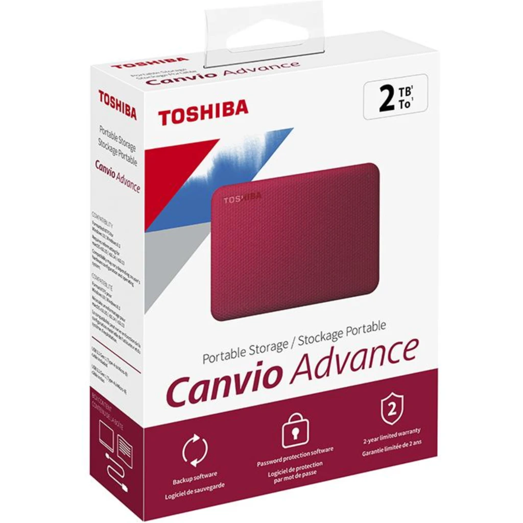 Imagen 1 de Disco Duro Externo Toshiba Canvio Advance Rojo 2TB 2.5" 5400RPM USB3.0 PC/MAC