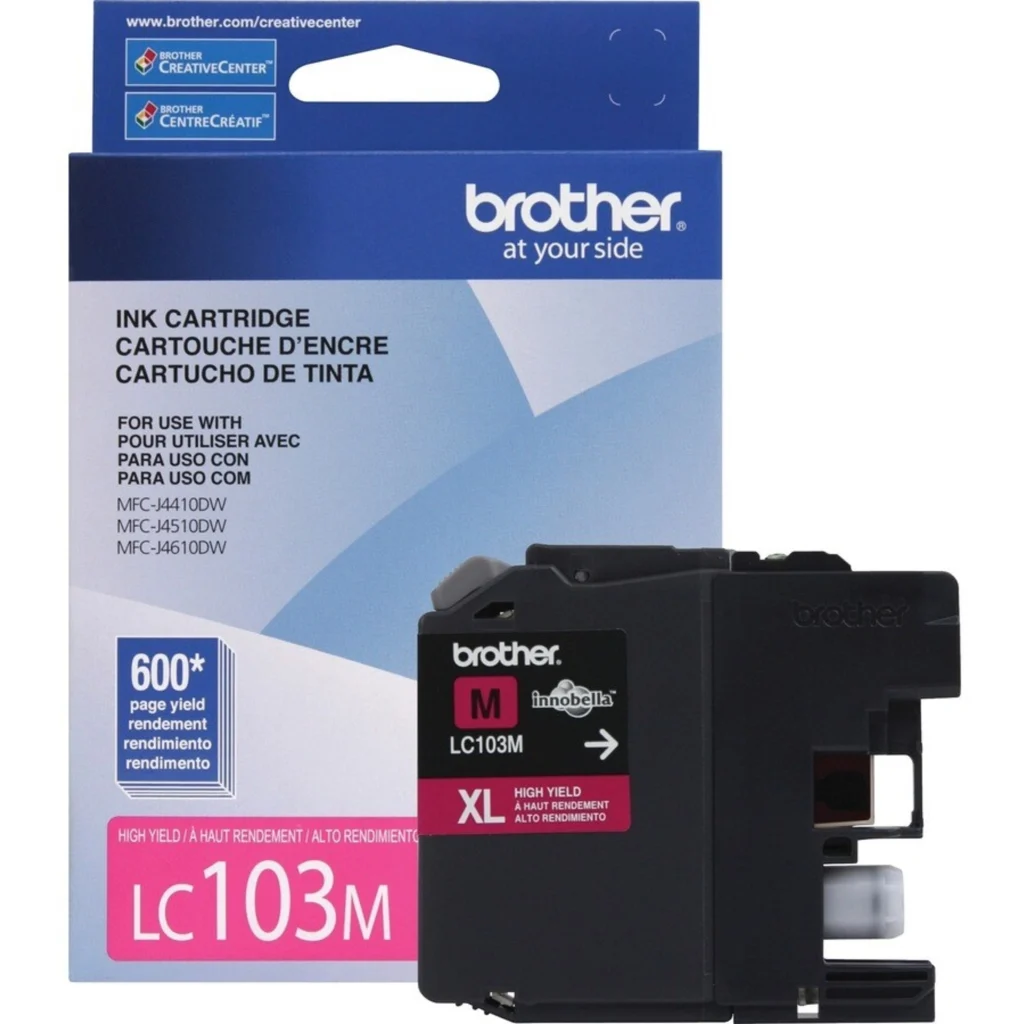 Cartridge Brother LC103M Magenta para DCP J152/MFC J245/J285/J450/J4510, 600Pág