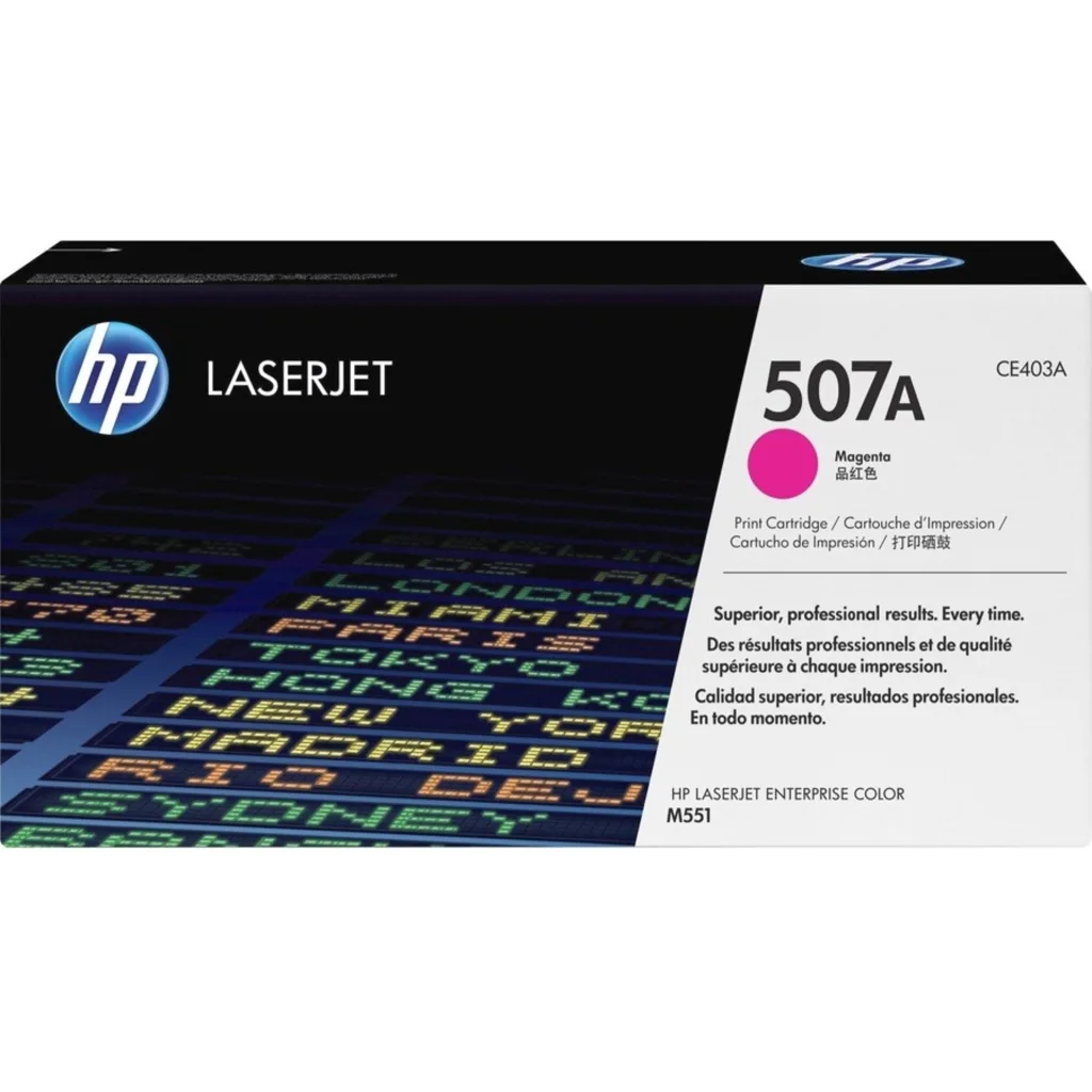 Toner HP 507A Magenta para Imp LaserJet M575f/M575c/M570dn/M551dn/M551, 6000Pág.