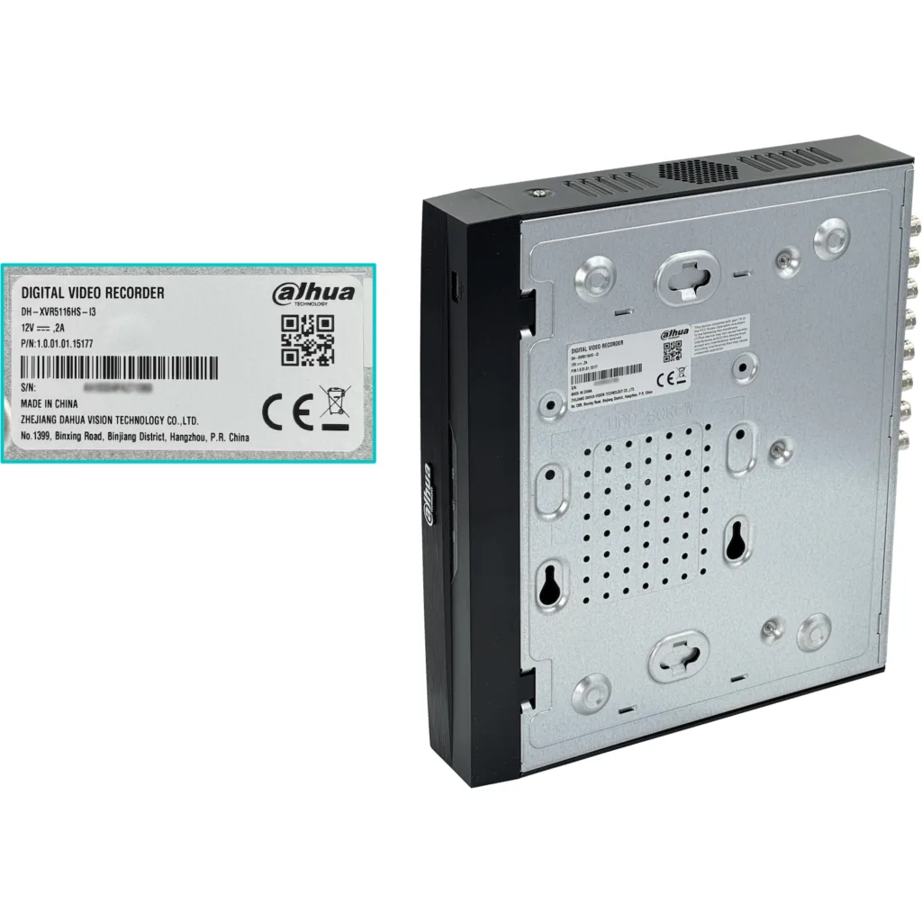 DAHUA XVR IP 16CH 5MP HDMI VGA USB 2-RCA-H 1xSATA16TB WizSense XVR5116
