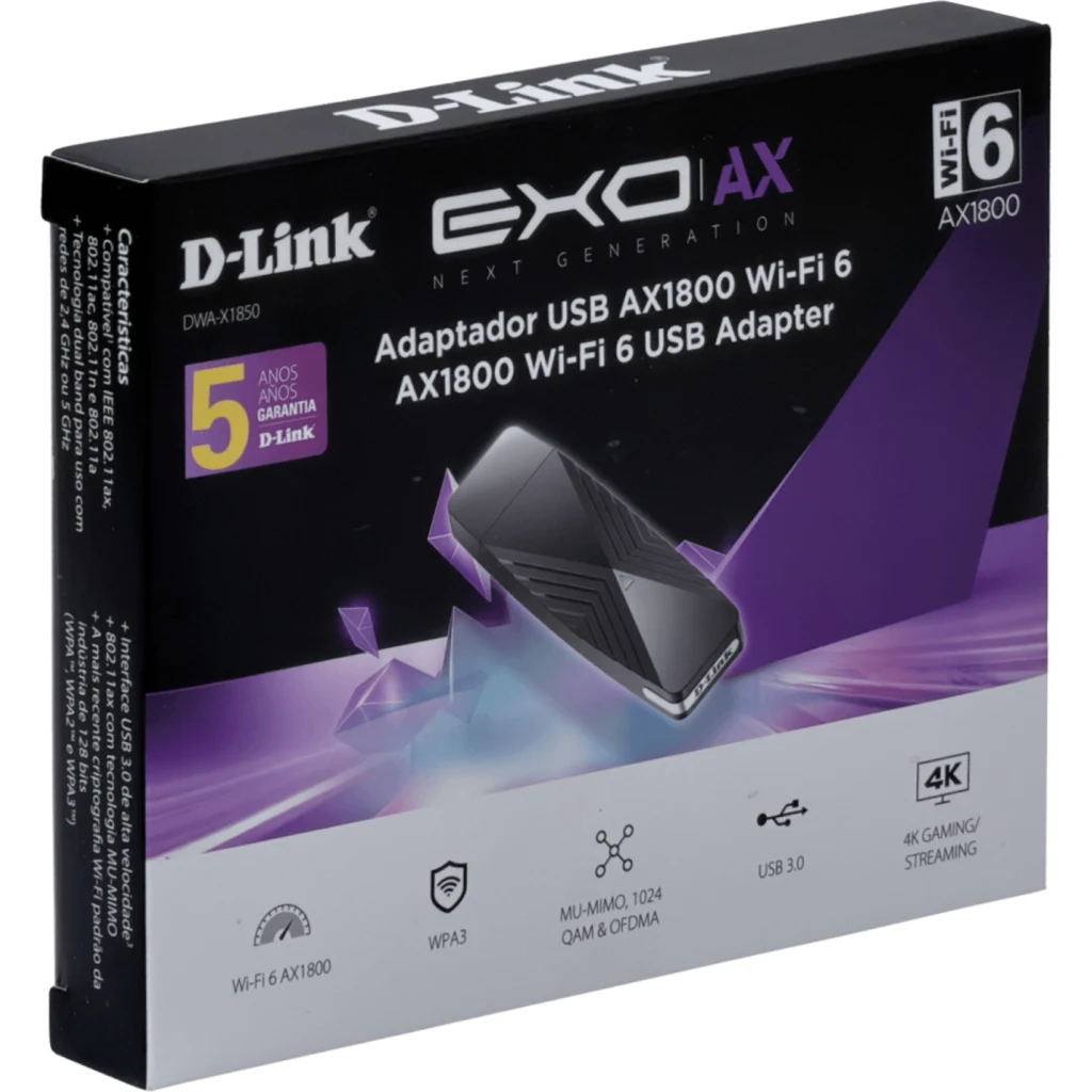 Imagen 6 de Adaptador de Red USB D-Link DWA-X1850 AX1800 Wi-Fi 6 (802.11ax) USB 3.2 G1 Negro