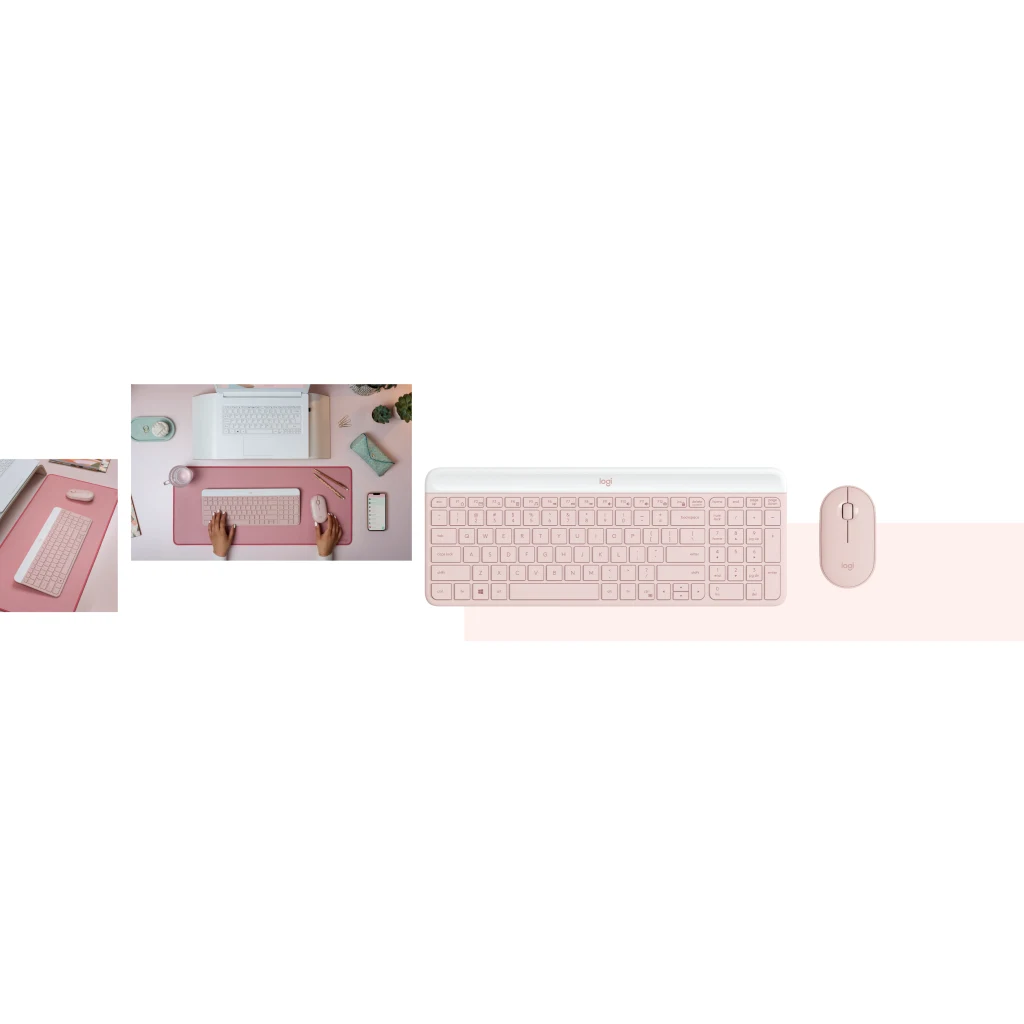 Imagen 6 de Kit Teclado Mouse Inalámbrico Logitech Slim MK470 2.4GHz USB Rosado