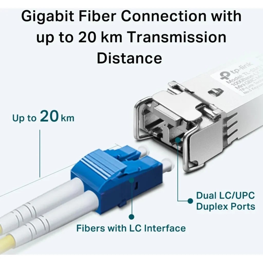 Imagen 2 de Módulo SFP TP-Link SM 2-LC/UPC 10Km 1310nm 1.25Gbp/s Gigabit LC Duplex