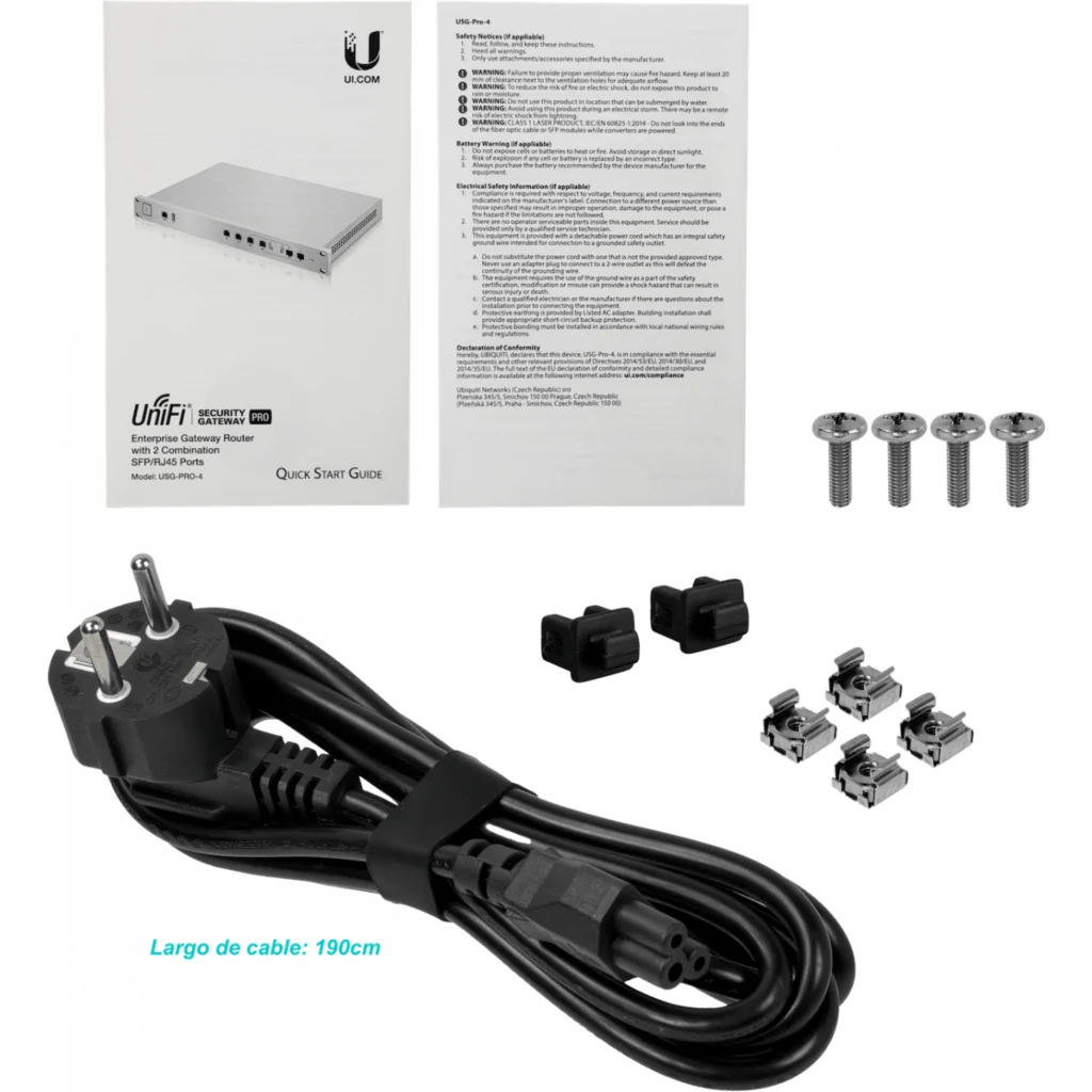 Router Ubiquiti Gateway PRO UniFi USG-PRO-4 2xLAN 2xWAN SFP AC 60W Mont Bastidor