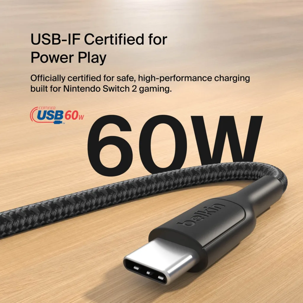 Imagen 5 de Cable USB-C a USB-C 2.0 Mt para Nintendo Switch 2 negro