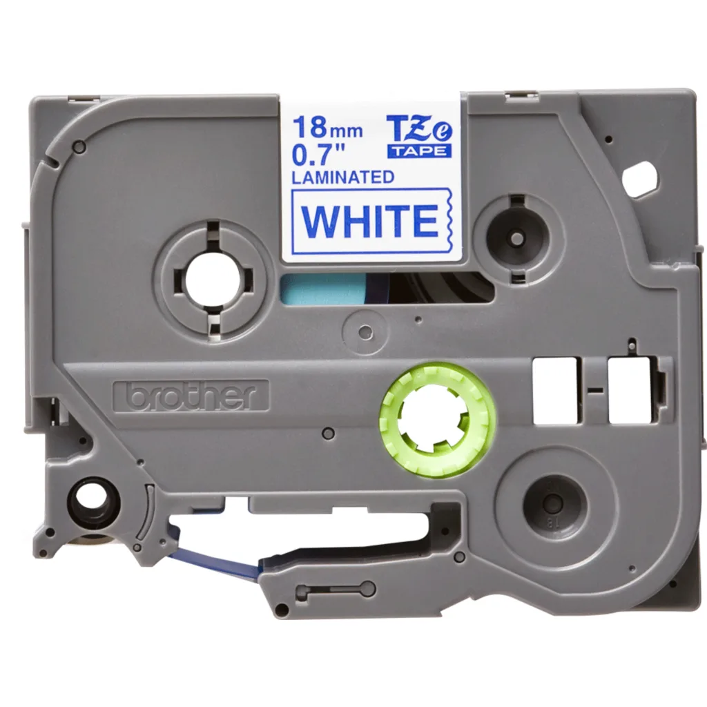 Imagen 1 de Cinta Rotuladora Brother TZ-243 18mm Azul Sobre Blanco p/ PT-200/1100/1130/1300