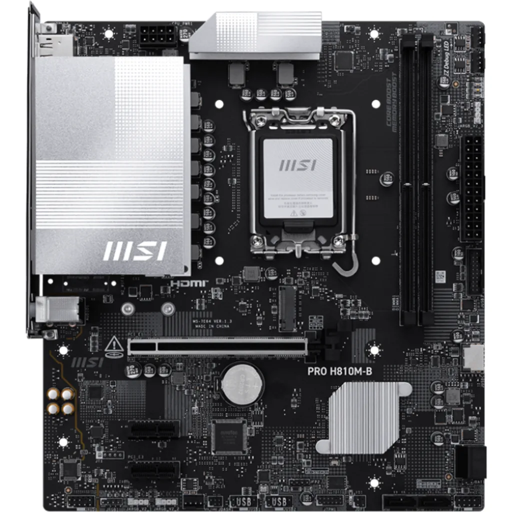 Tarjeta Madre MSI PRO H810M-B LGA1851 2*DDR5 DIMM HDMI DP M.2 2.5G LAN mATX
