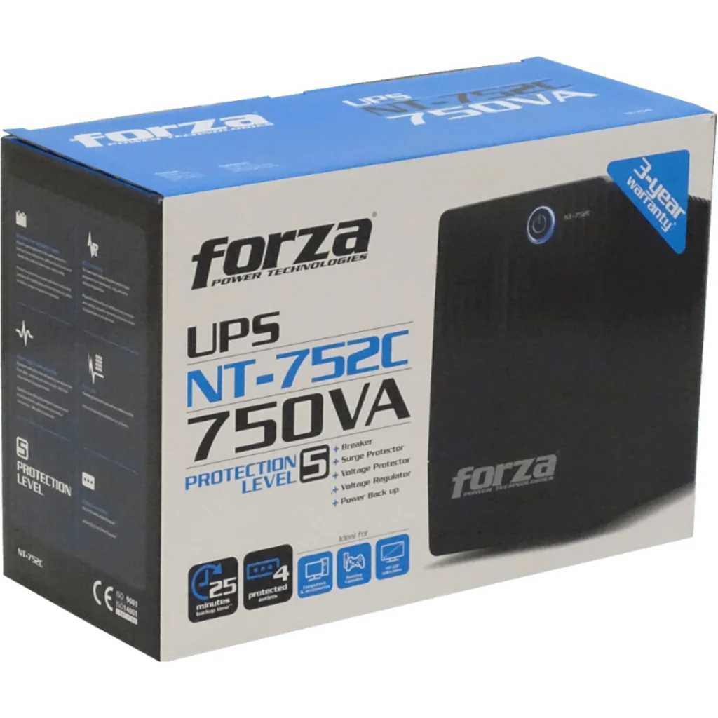 UPS Forza Interactiva 750VA/375W Salida 4 CEI RJ11Formato Torre comp-220V