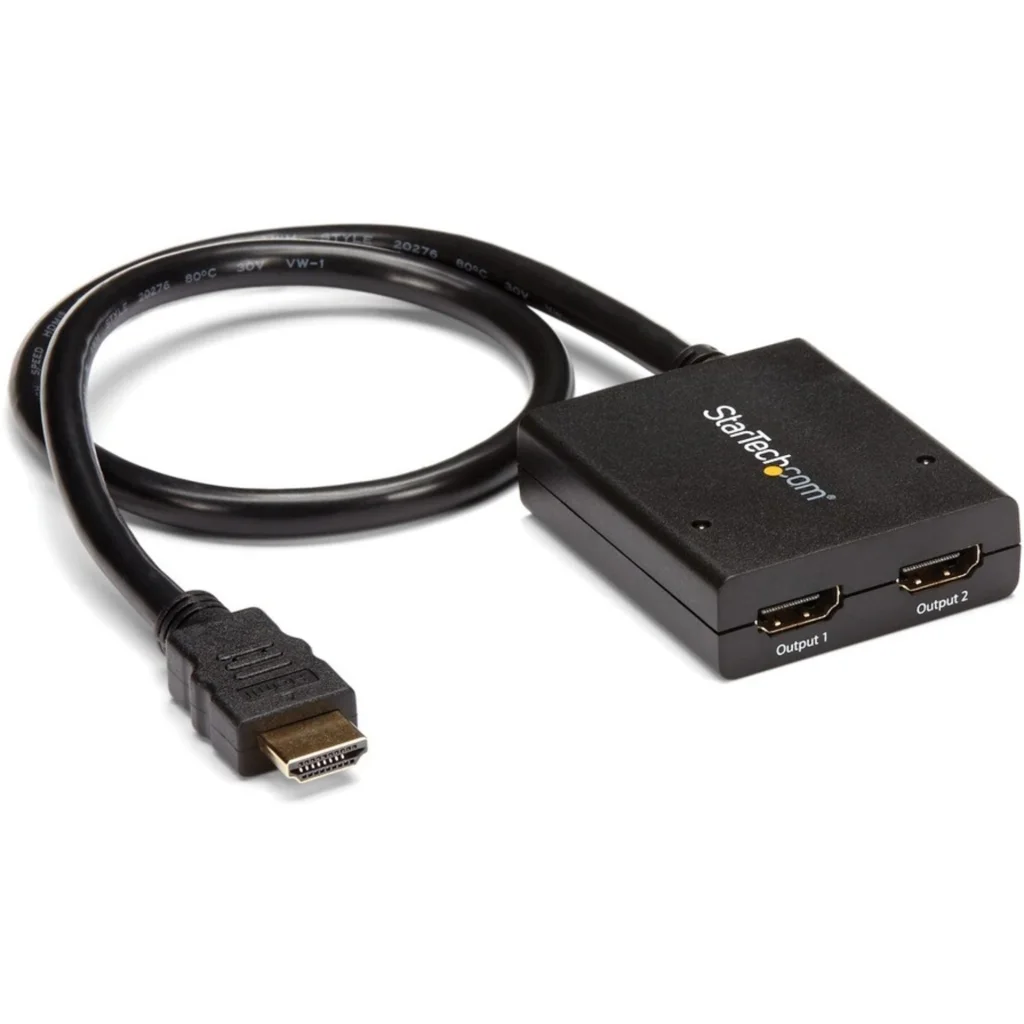 Adapdador 4K HDMI Video Splitter 2 Salida HDMI 30 Hz Alimentación USB Negro