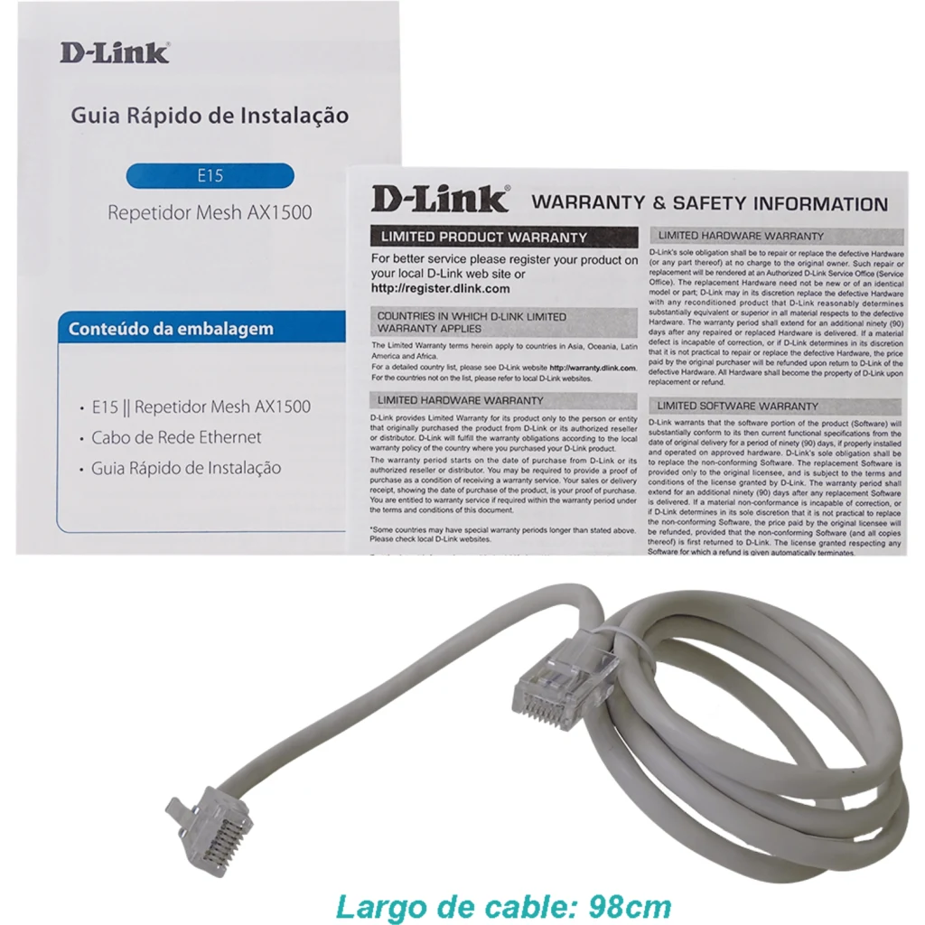 Repetidor wIfi D-LINK E15 AX1500 Wi-Fi 6 AI Range Extender