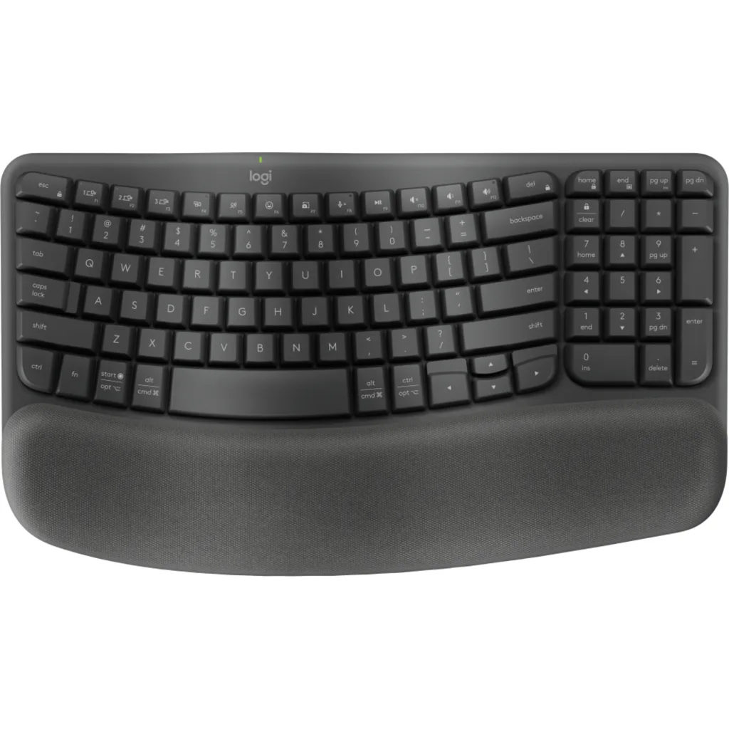 Teclado Inalámbrico Ergonómico Logitech WAVE KEYS Bluetooth USB RF Esp. Grafito