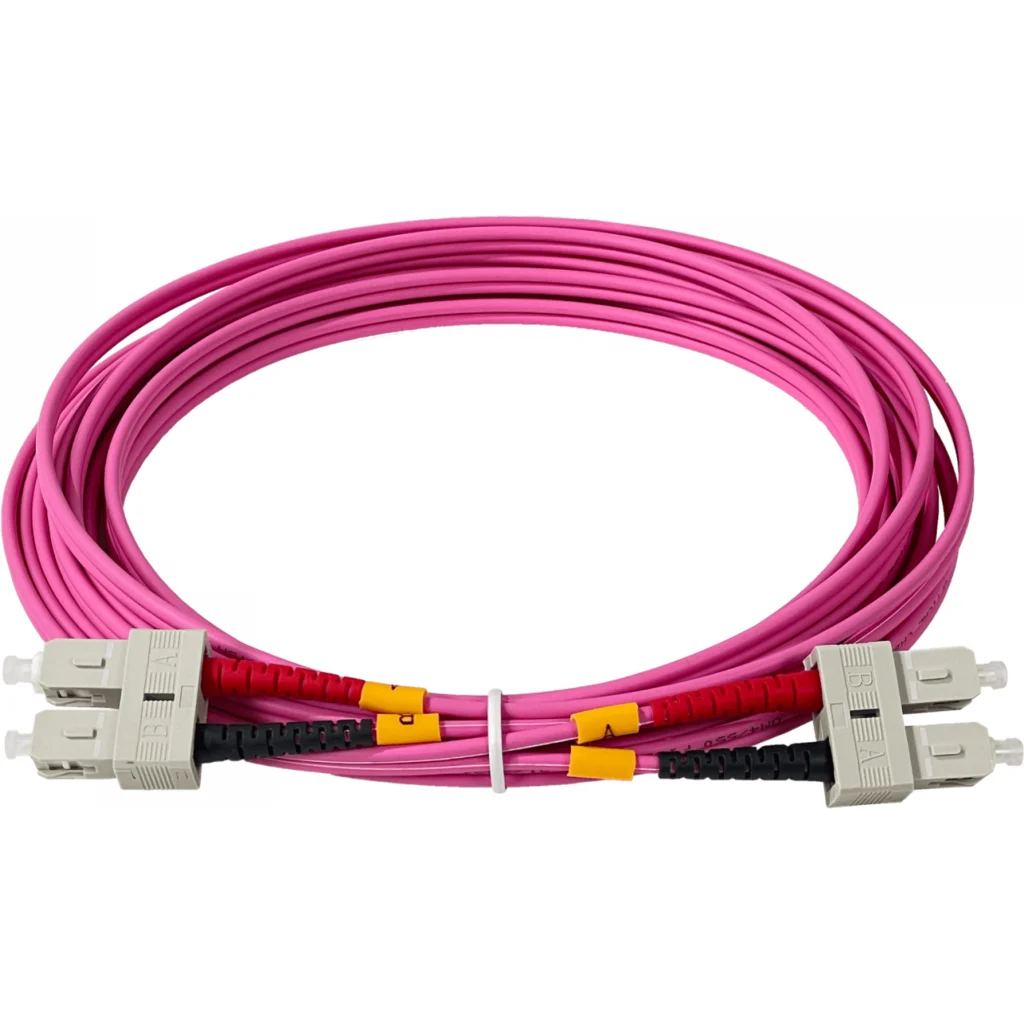 Imagen 2 de LSZH 5mt SC-SC OM4 MultiModo MM Duplex Jumper Fibra 50/125um 3mm