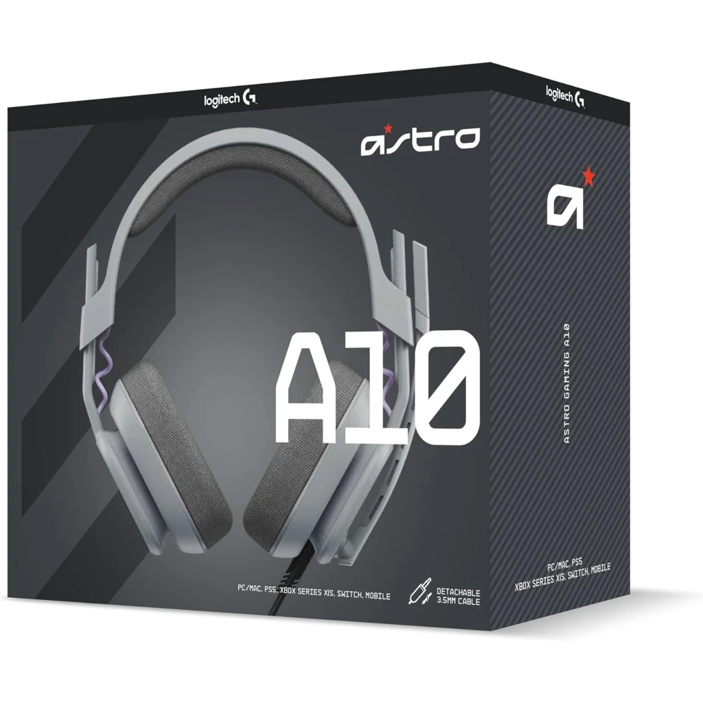 Imagen 9 de Audífonos Gamer Alámbrico Logitech ASTRO A10 Gen2, c/mic 3.5mm p/PS4/PS5 Gris