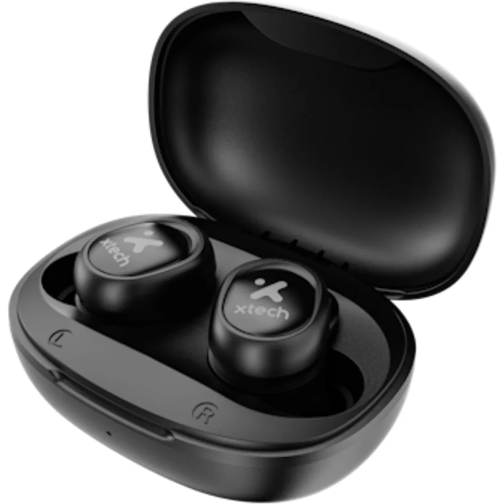 Audífonos Inalámbricos Xtech XTH-701, Cuna de Carga Bluetooth v5.1 USB-C Negro